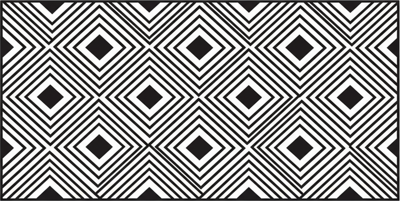 Kitchen vinyl rug in bold diamond lattice design - TenStickers