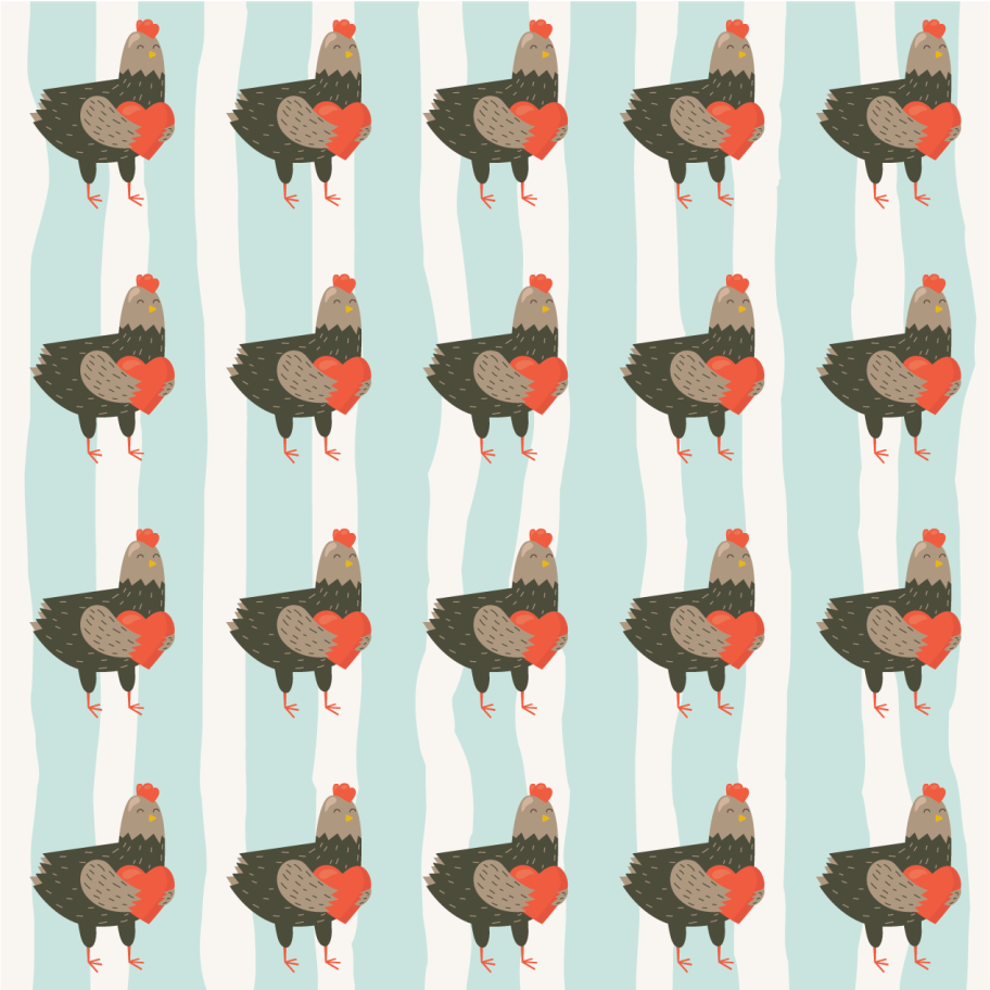 Charming chicken pattern animal vinyl rug - TenStickers