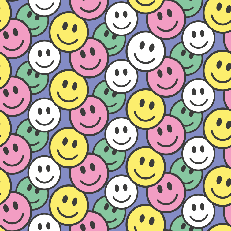 Colorful smile patterns animal vinyl rug - TenStickers