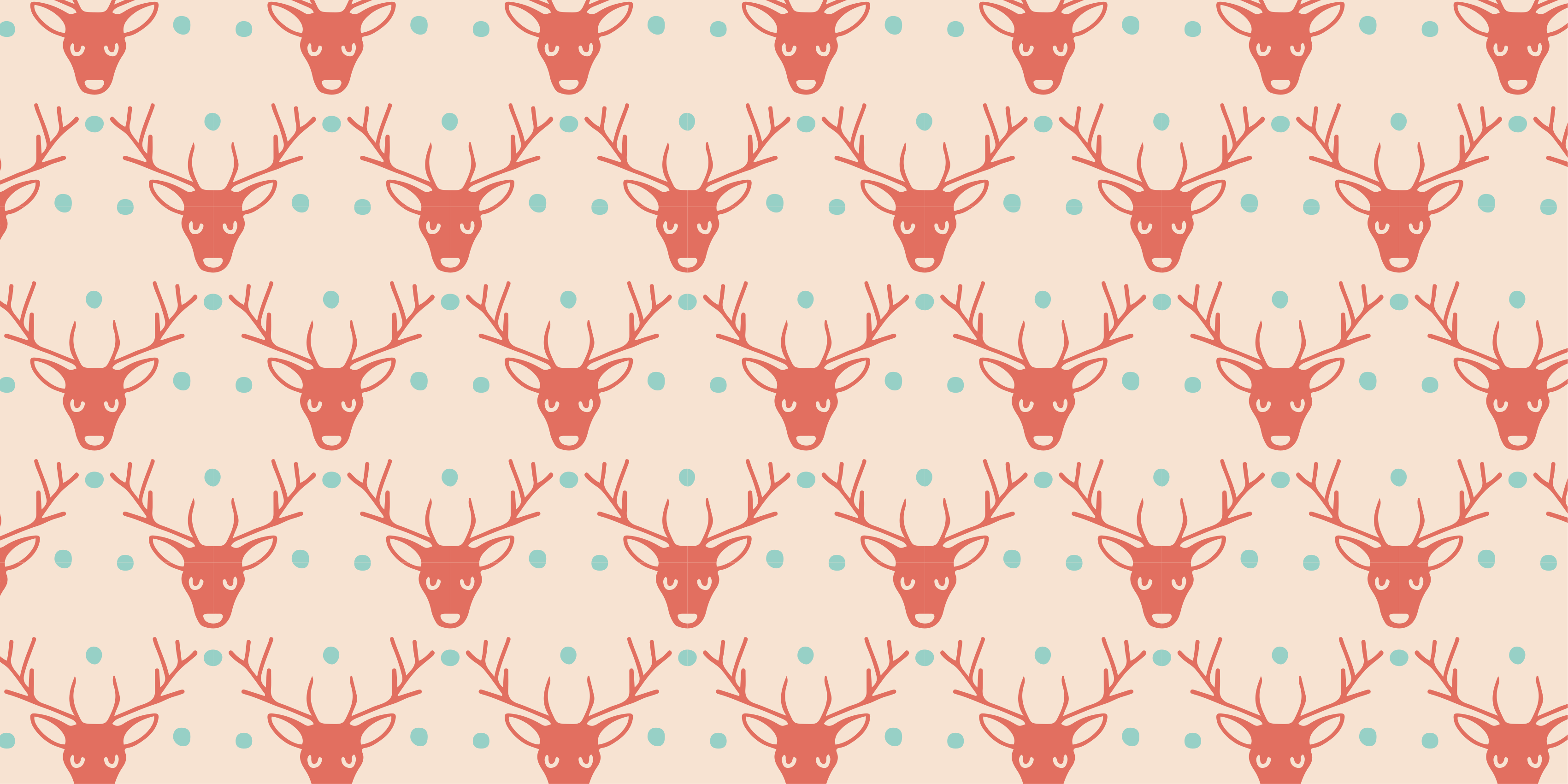 Animal vinyl rug red antlered creatures - TenStickers