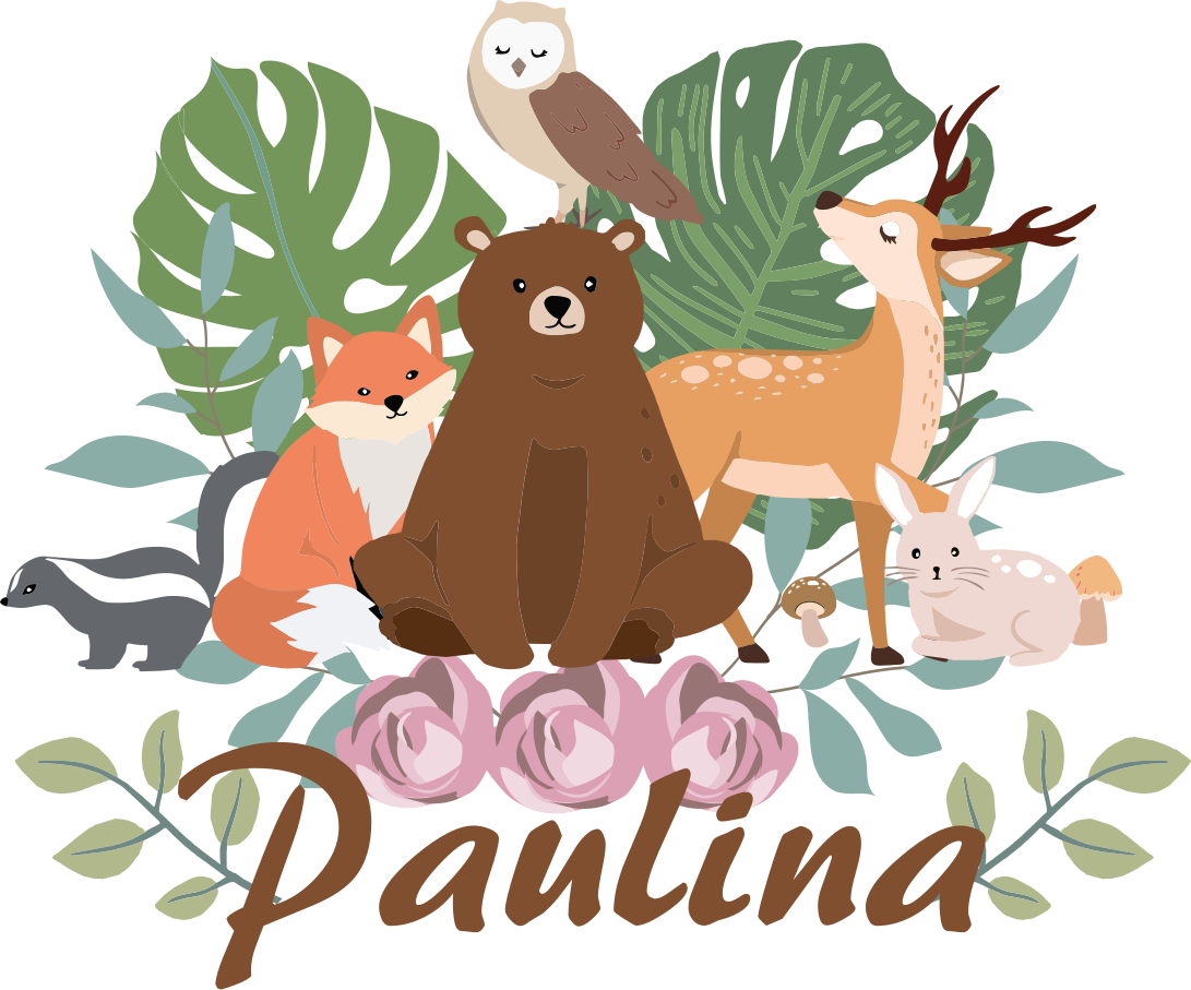 Animal vinyl rug forest animal gathering - TenStickers