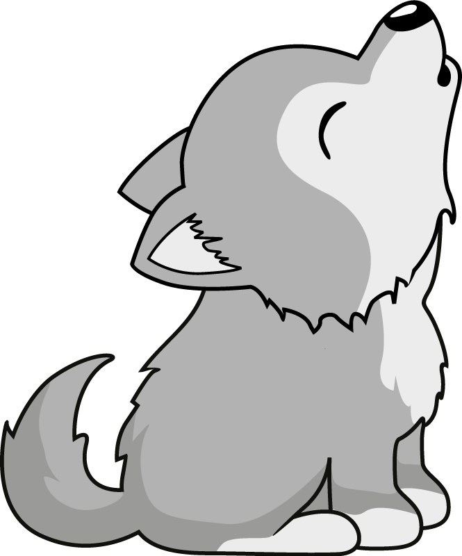 Howling canine illustration animal vinyl rug - TenStickers