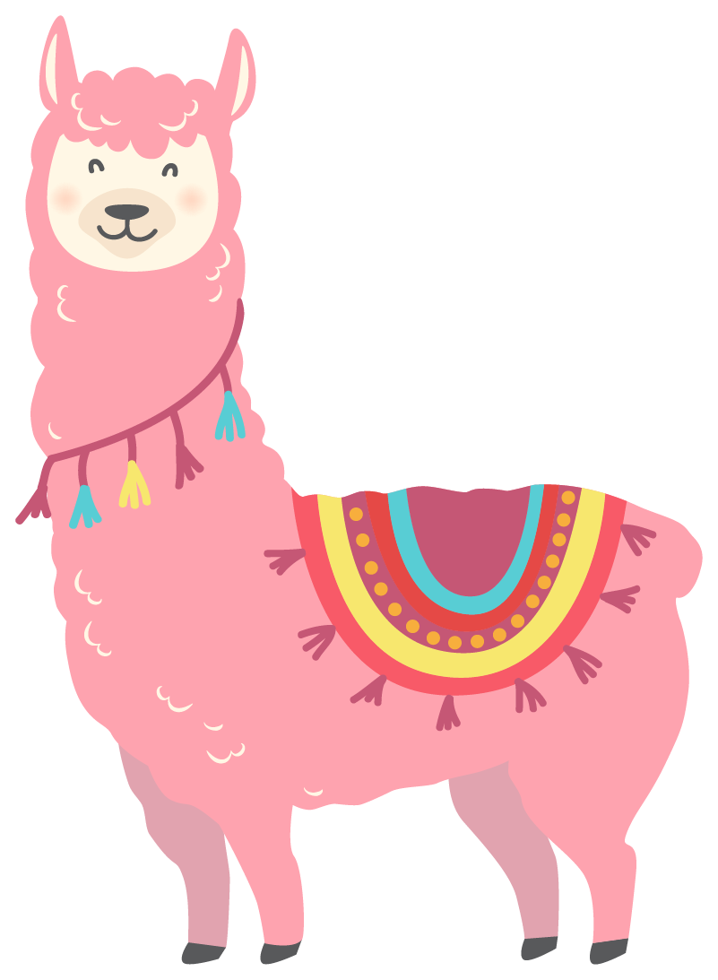 Llama pink animal vinyl rug - TenStickers