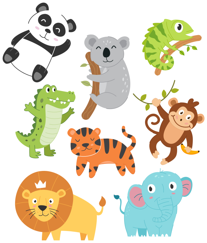 Animal vinyl rug featuring hand-drawn autumn creatures - TenStickers