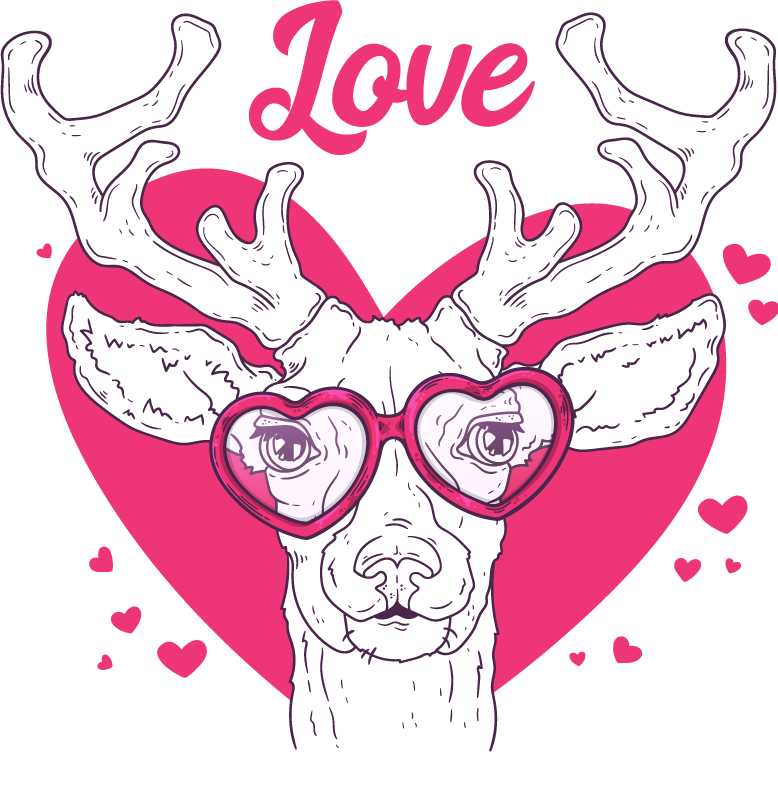 Stag love animal vinyl rug - TenStickers