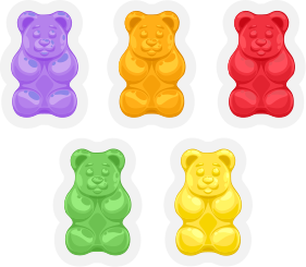 Animal vinyl rug in colorful bear shapes - TenStickers
