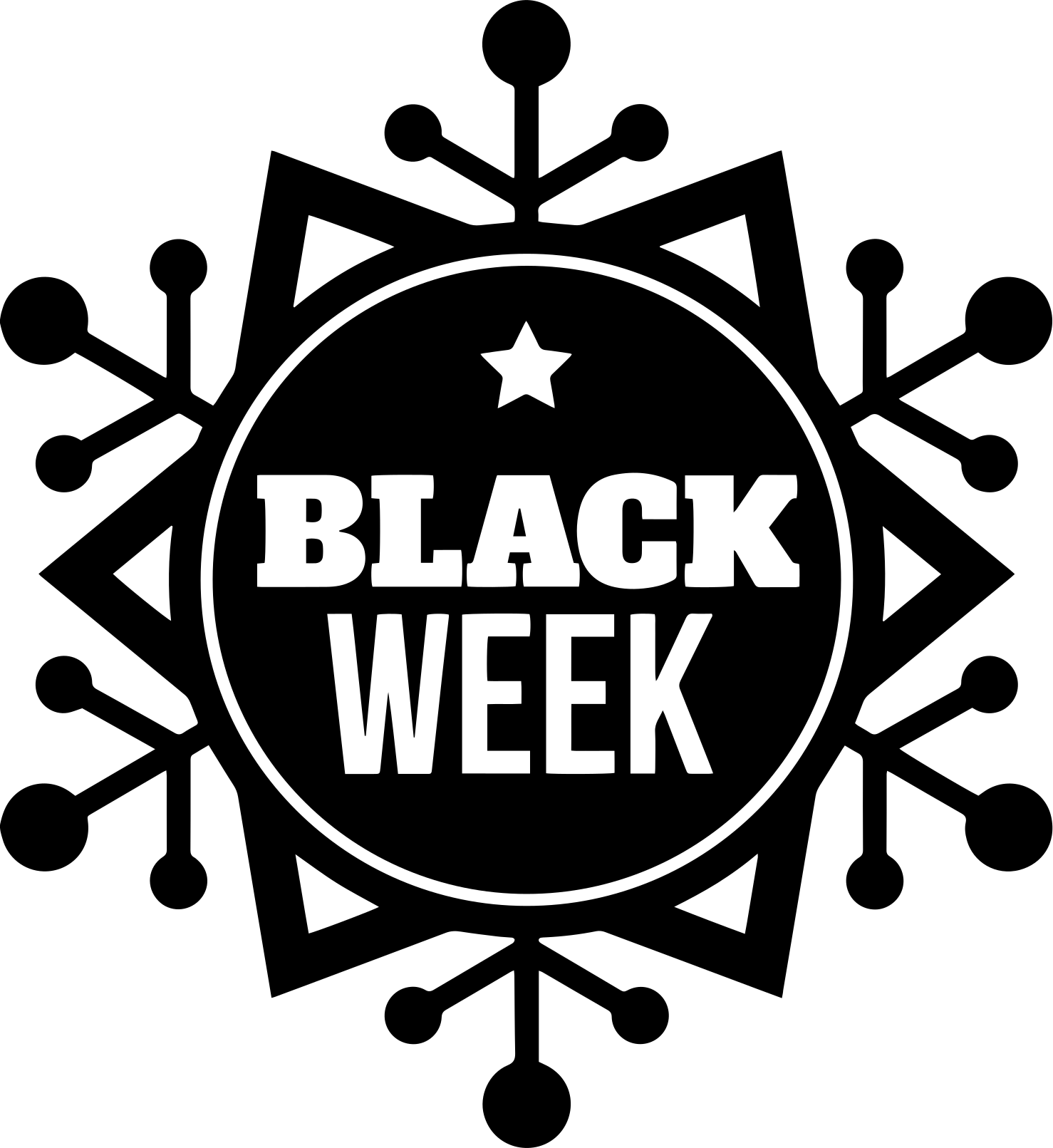 Black friday vinyl rug snowflake sale - TenStickers