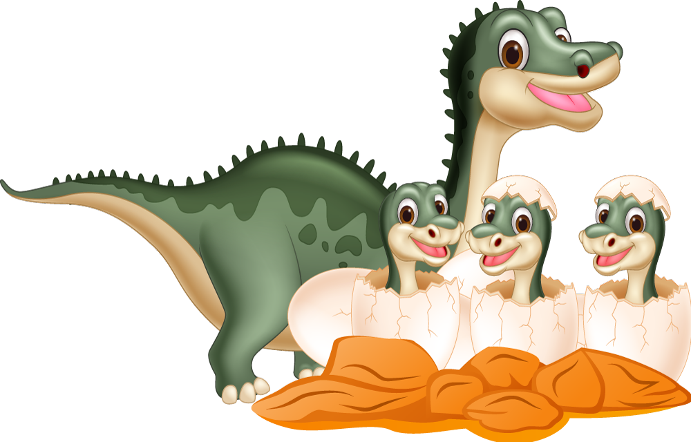 Cute dinosaur family animal vinyl rug - TenStickers