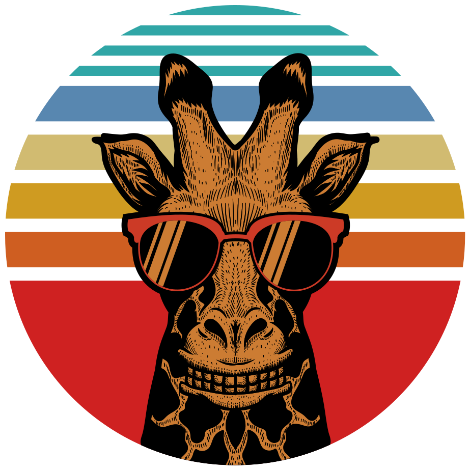 Animal vinyl rug cool sunglasses giraffe - TenStickers