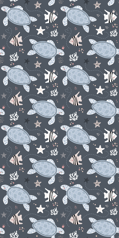 Animal vinyl rug turtles and fish under sea - TenStickers