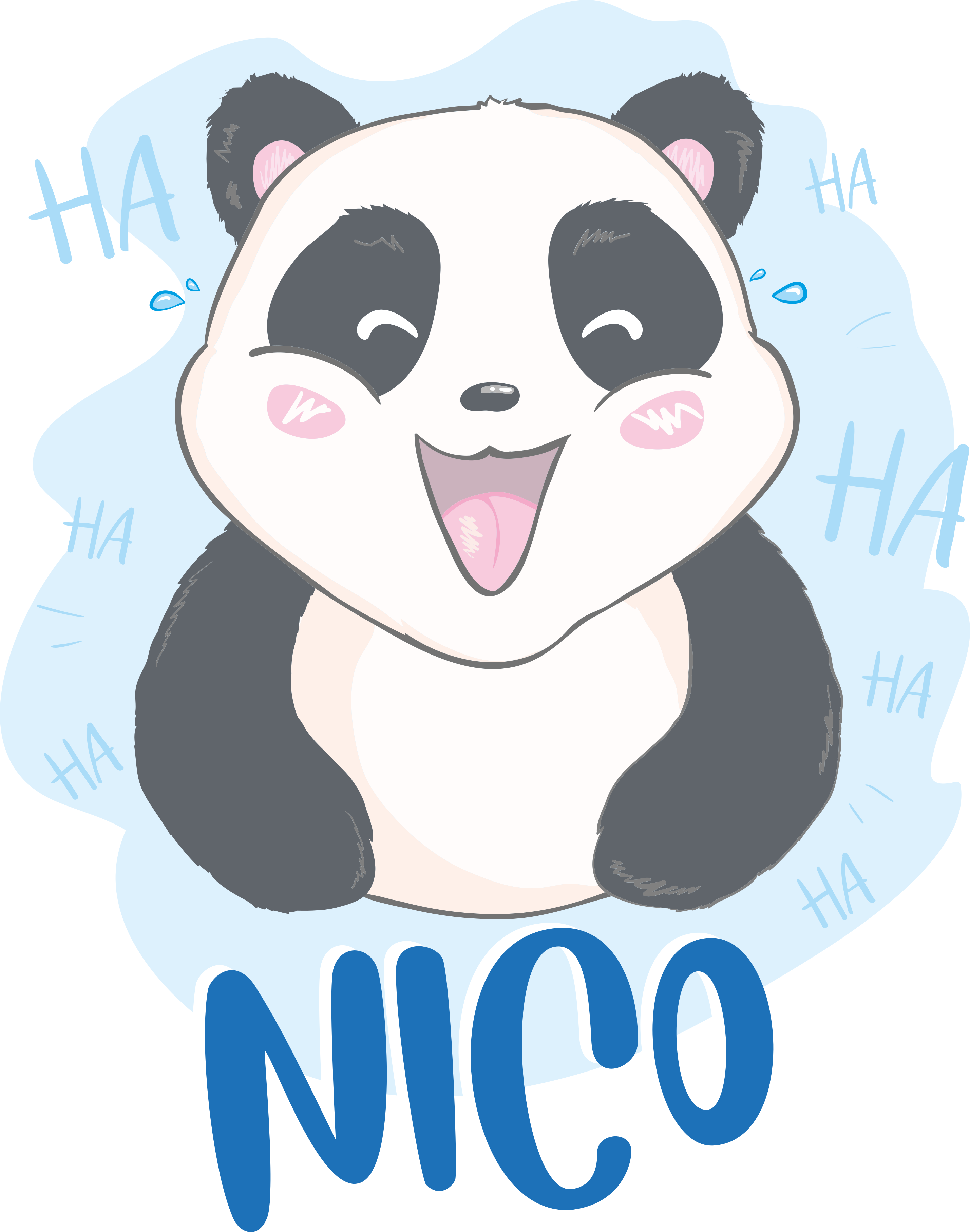 Animal vinyl rug baby panda surprise - TenStickers