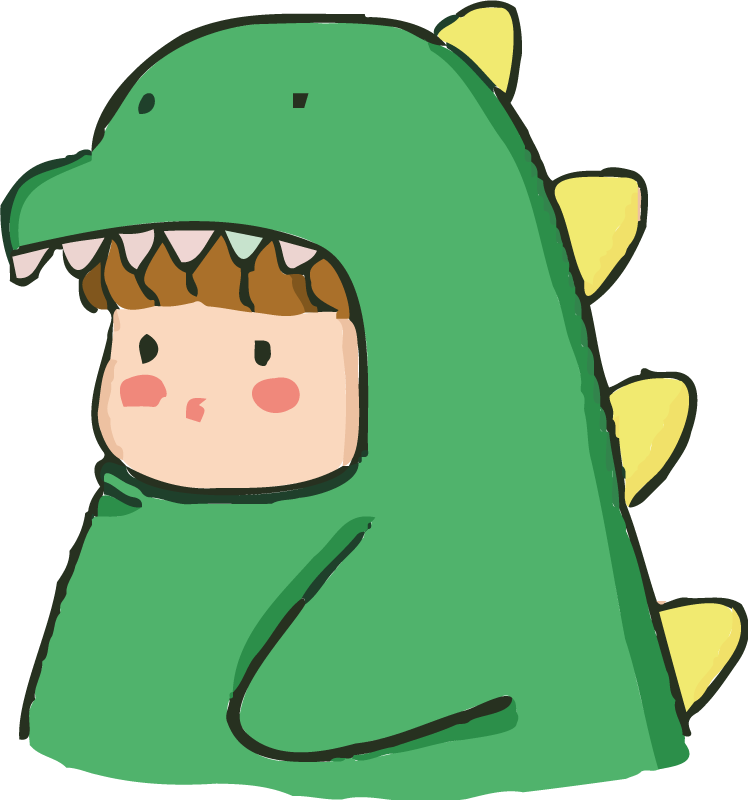 Animal vinyl rug cute human in dinosaur costume - TenStickers