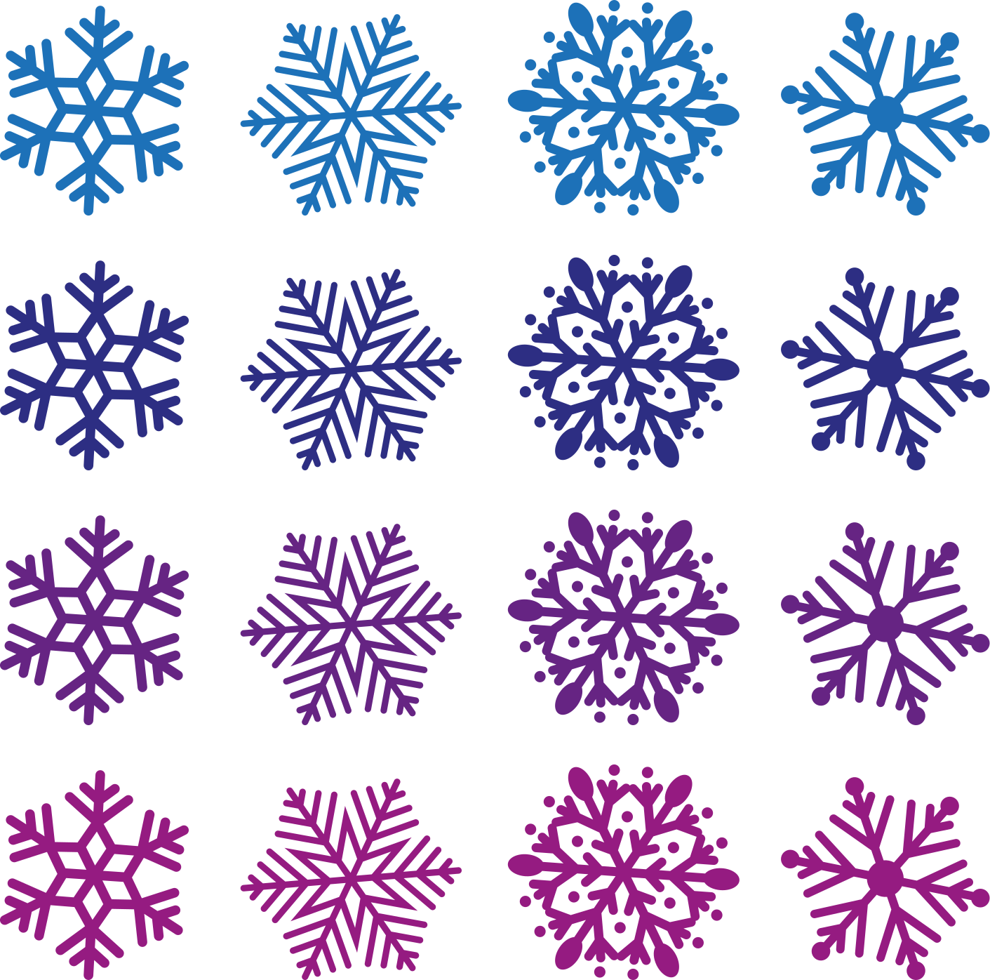 Christmas vinyl rug with purple and blue snowflakes - TenStickers