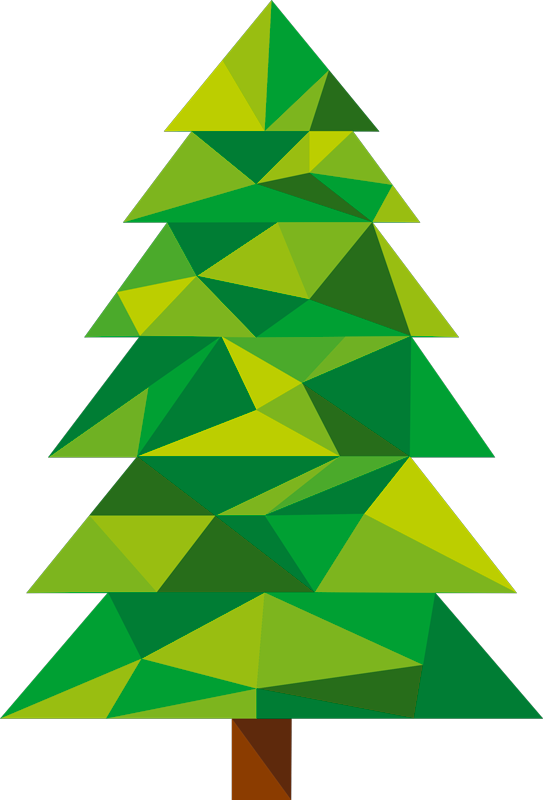 Christmas vinyl rug pine polygonal - TenStickers