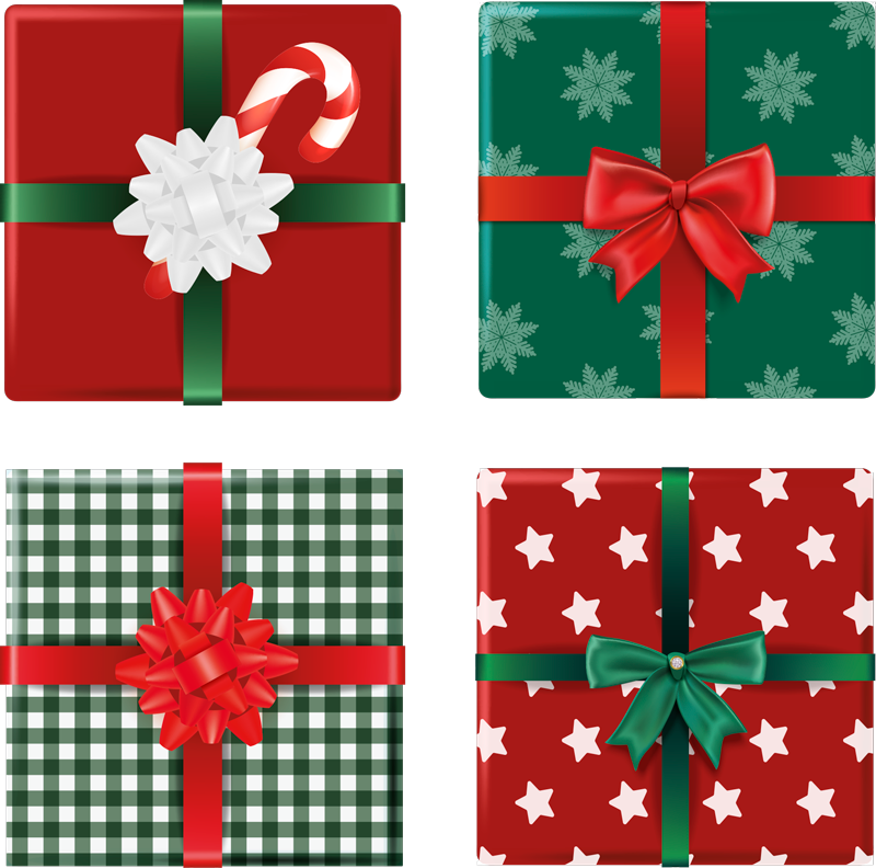 Christmas vinyl rug gift box set tiles - TenStickers