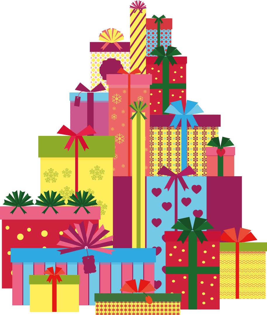 Christmas vinyl rug big pile of gift boxes - TenStickers