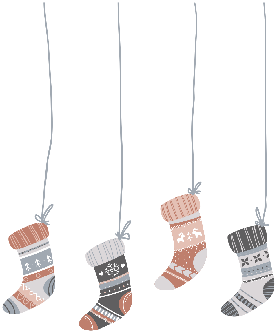 Christmas vinyl rug with christmas stockings - TenStickers