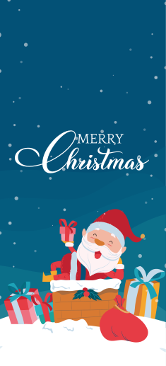 Christmas vinyl rug we celebrate with santa claus - TenStickers