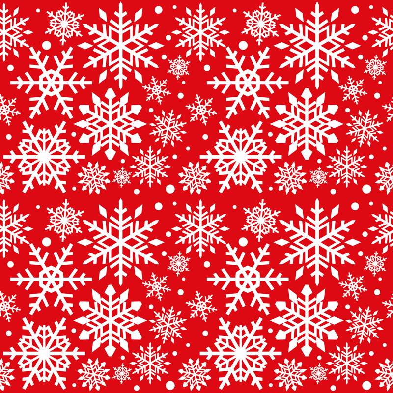 Christmas vinyl rug red snowflakes design - TenStickers