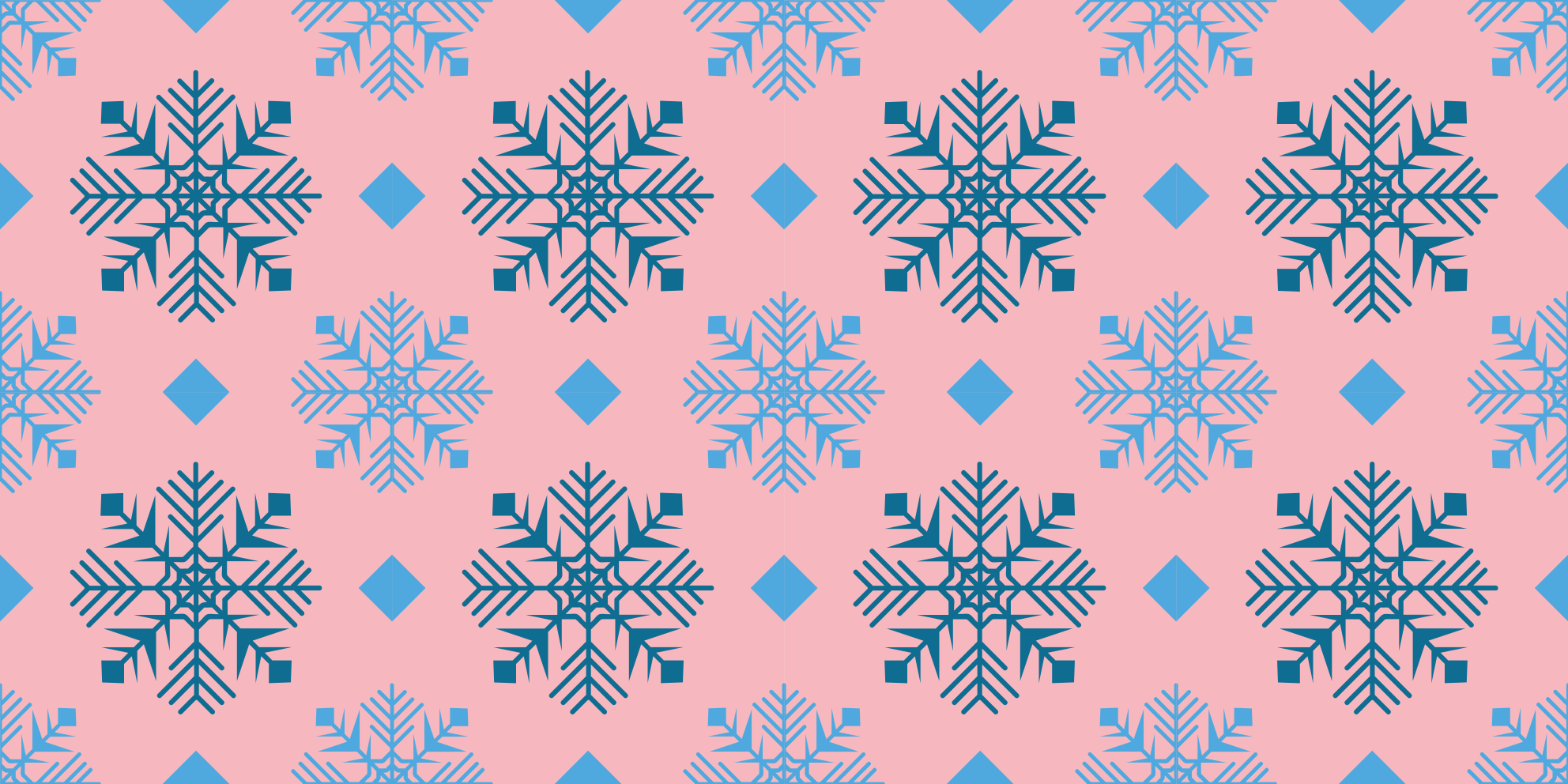 Christmas vinyl rug in pink and blue snowflakes - TenStickers