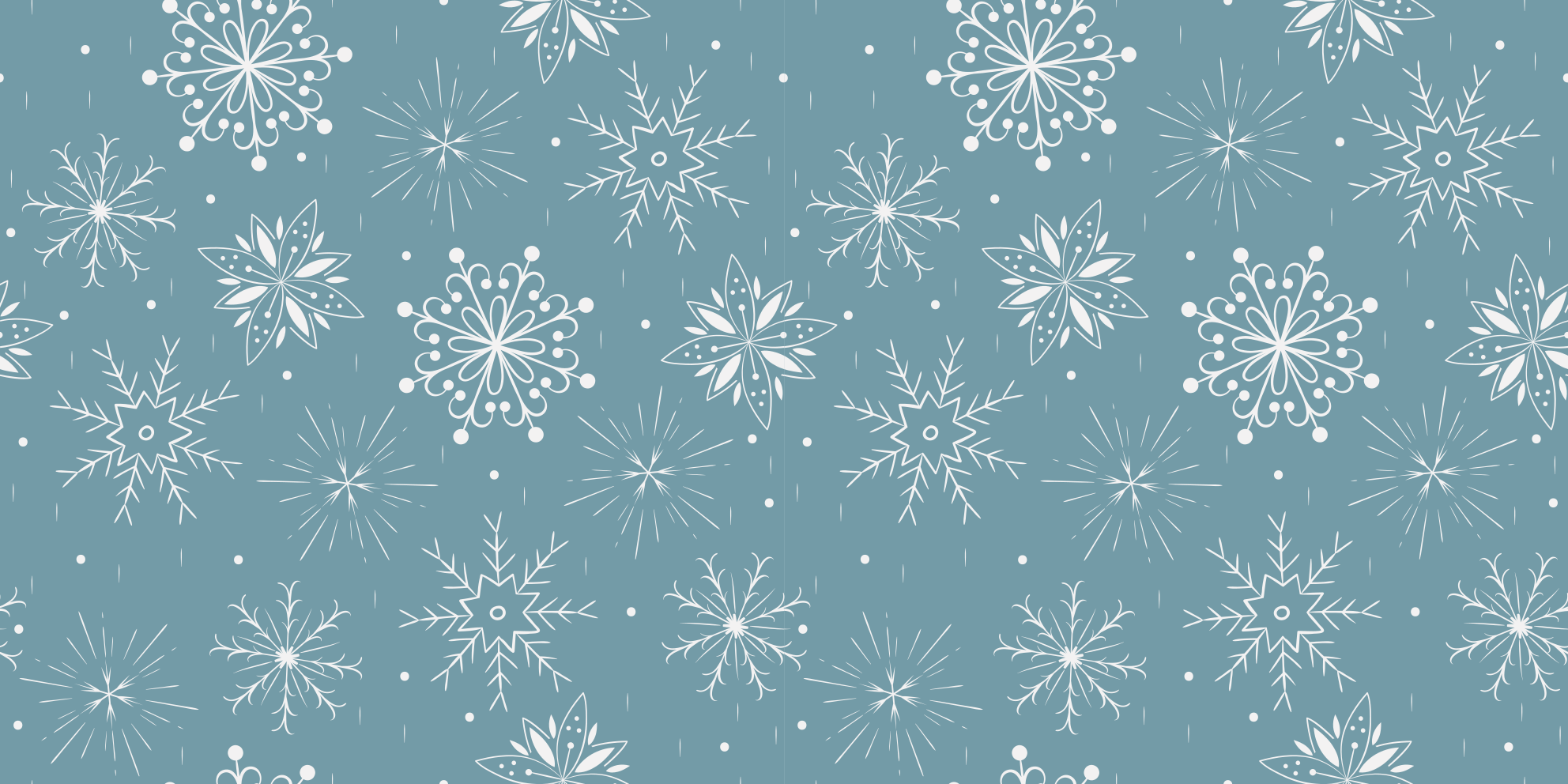Christmas vinyl rug blue and white snowflakes - TenStickers