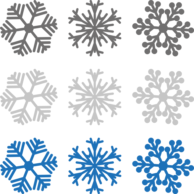 Christmas vinyl rug in gray and blue snowflakes - TenStickers