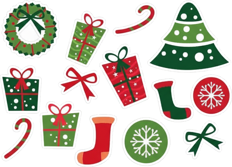 Christmas vinyl rug classic holiday designs - TenStickers