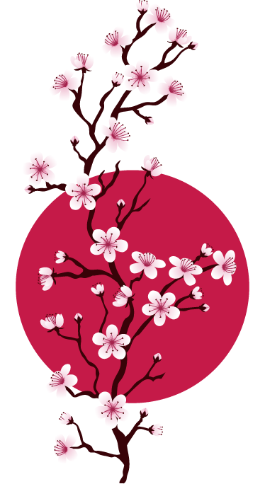 Flower vinyl rug japanese cherry tree branches - TenStickers
