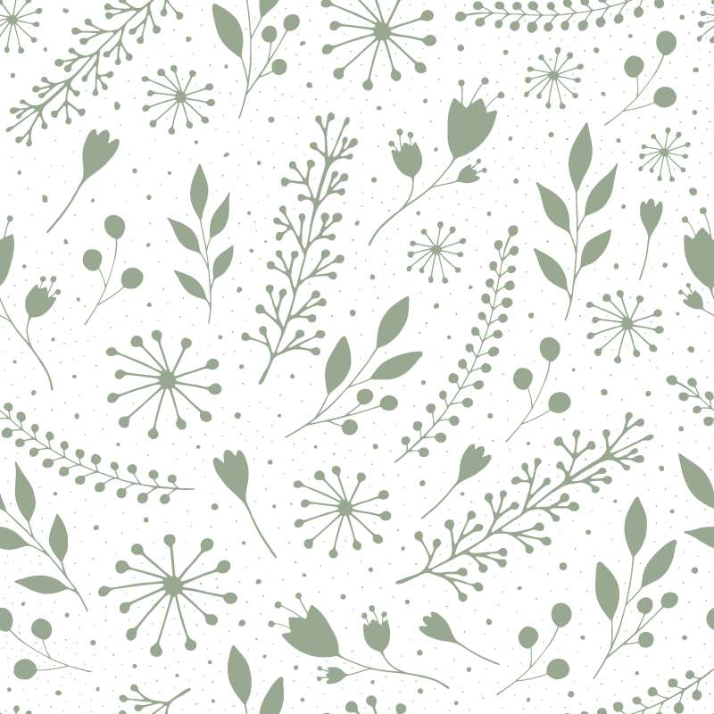 Flower vinyl rug with sweet green leaves design - TenStickers