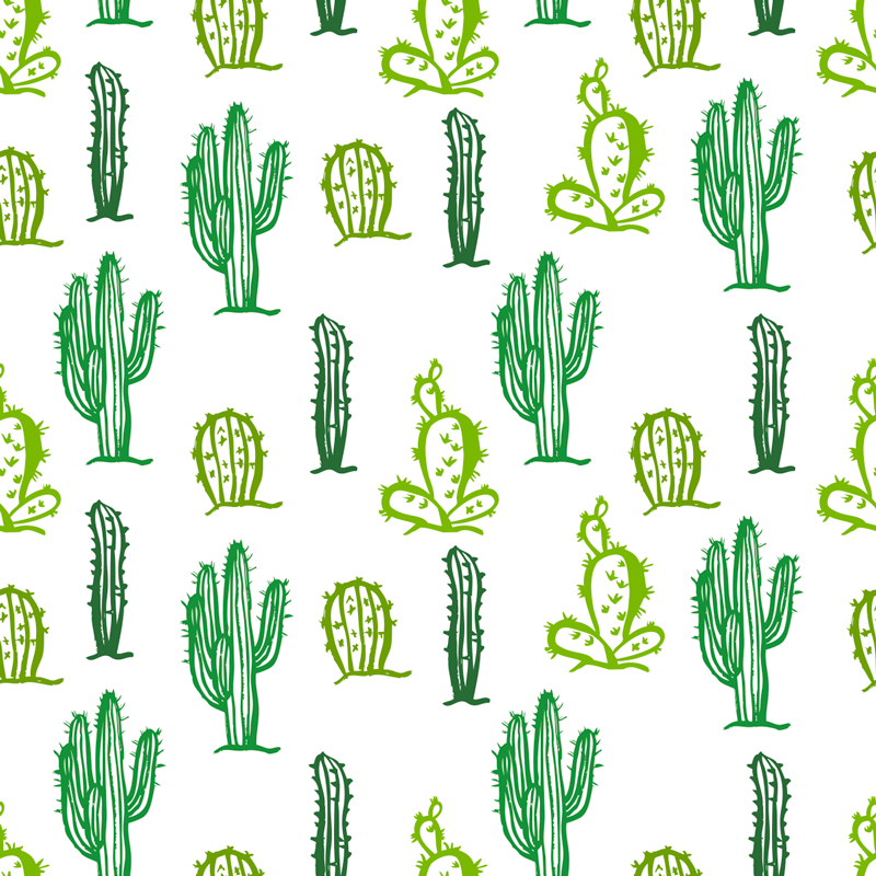 Flower vinyl rug in green cactus style - TenStickers