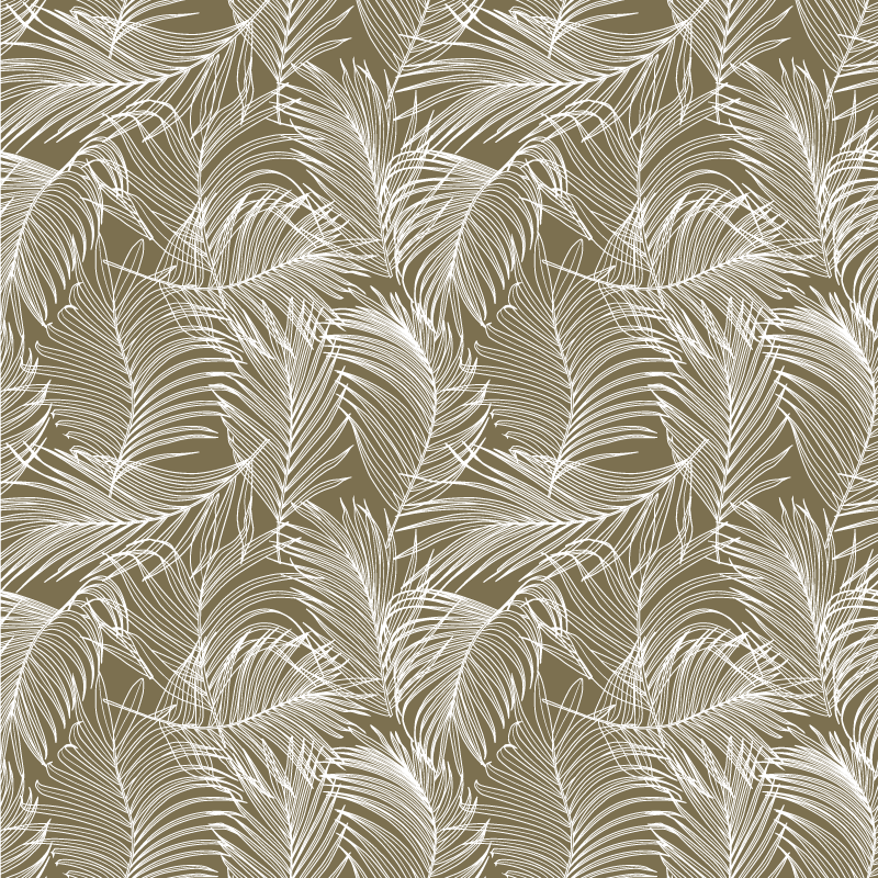 Flower vinyl rug with elegant brown leaves - TenStickers