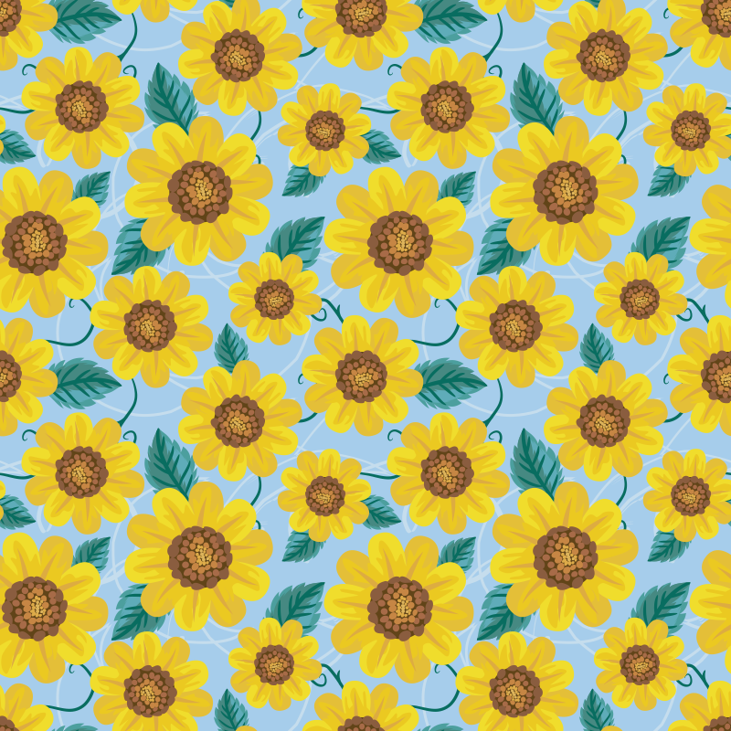 Flower vinyl rug sunflower patterns - TenStickers