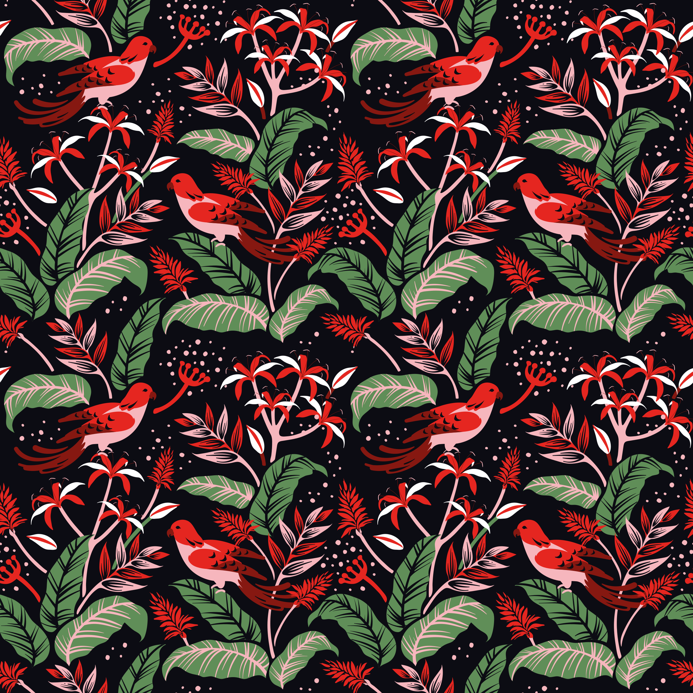 Tropical floral design flower vinyl rug - TenStickers