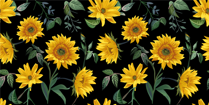 Vintage sunflower flower vinyl rug - TenStickers
