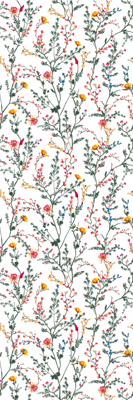 Flower vinyl rug thin minimalistic garden - TenStickers