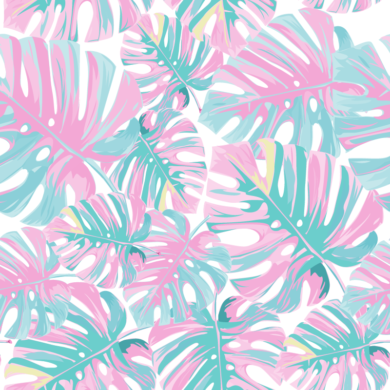 Flower vinyl rug with tasty monstera design - TenStickers