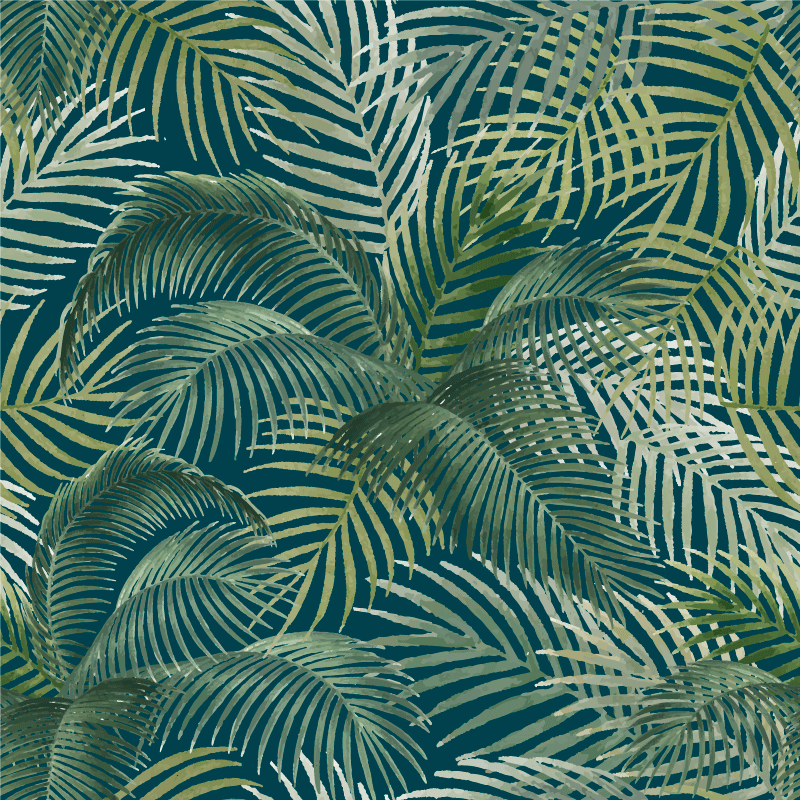 Flower vinyl rug with tropical leaf design - TenStickers