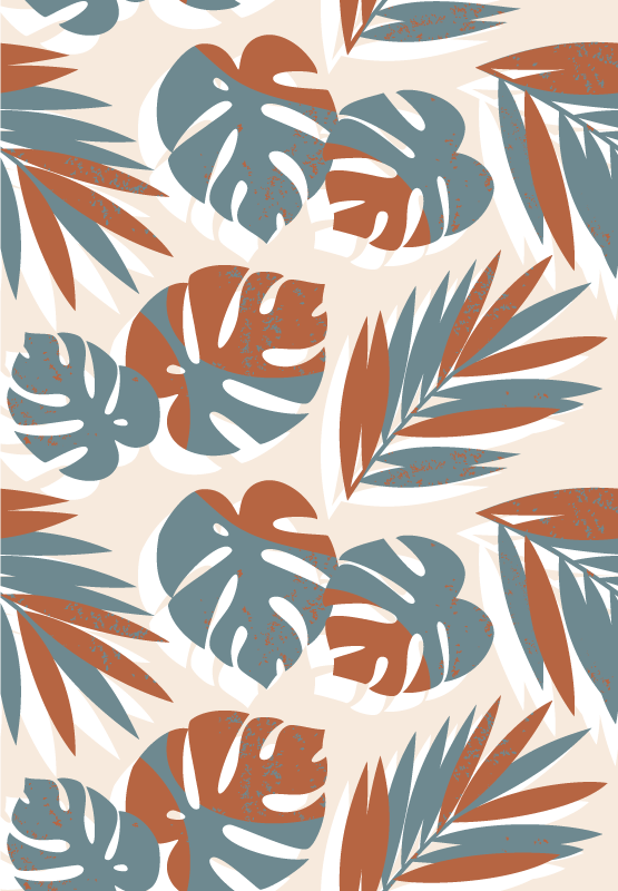 Flower vinyl rug with large green monster plants - TenStickers