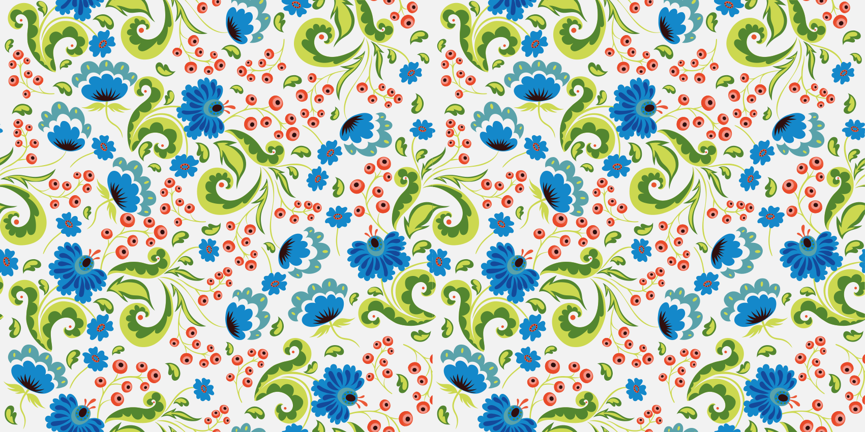 Flower vinyl rug with green and blue flowers everywhere - TenStickers