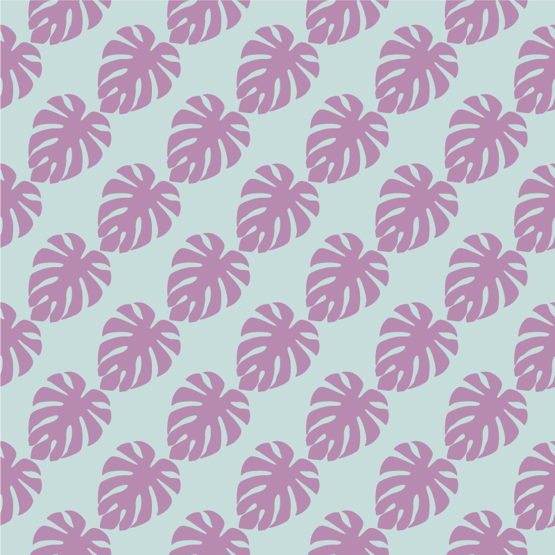 Flower vinyl rug with blue and pink leaf patterns - TenStickers