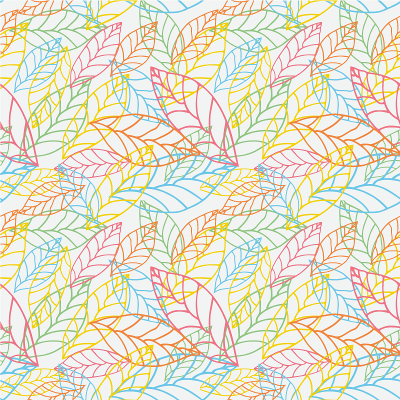 Flower vinyl rug in neon leaf design - TenStickers