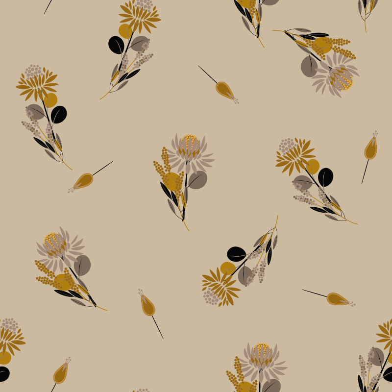 Vintage flowers dining room vinyl rug - TenStickers