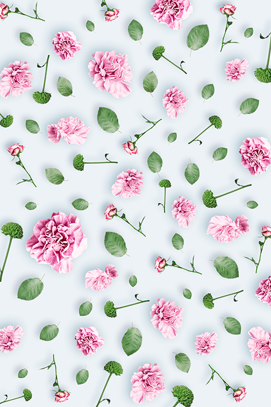 Flower vinyl rug with botanical blooms - TenStickers