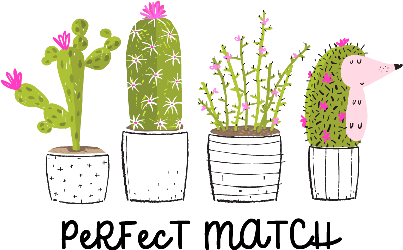 Flower vinyl rug perfect match for cacti - TenStickers