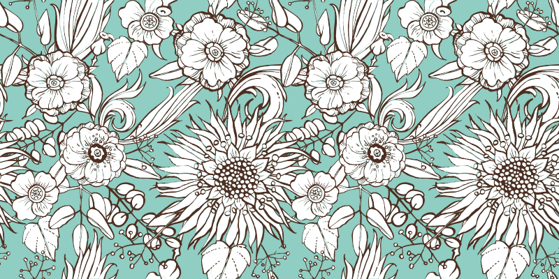 Flower vinyl rug with sunflower design - TenStickers