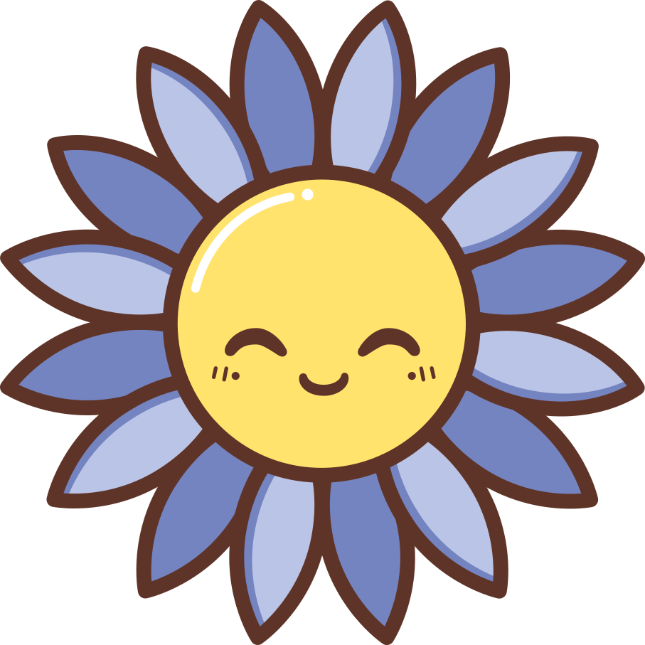 Flower vinyl rug silhouette happy purple flower - TenStickers