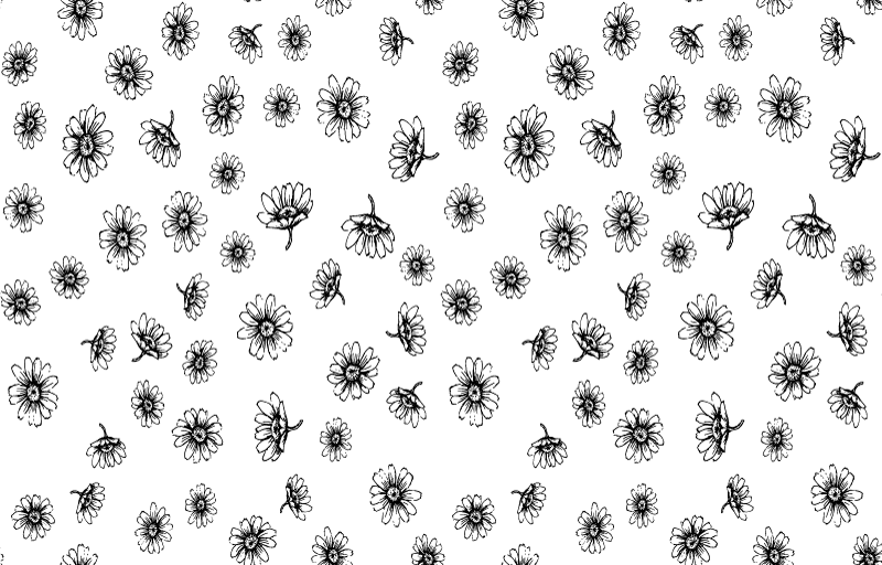 Flower vinyl rug set of outlined daisy flowers - TenStickers