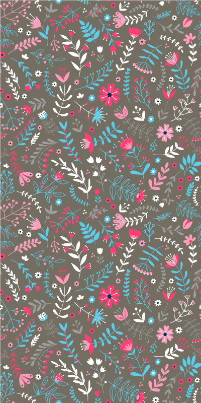Flower vinyl rug in vibrant floral design - TenStickers