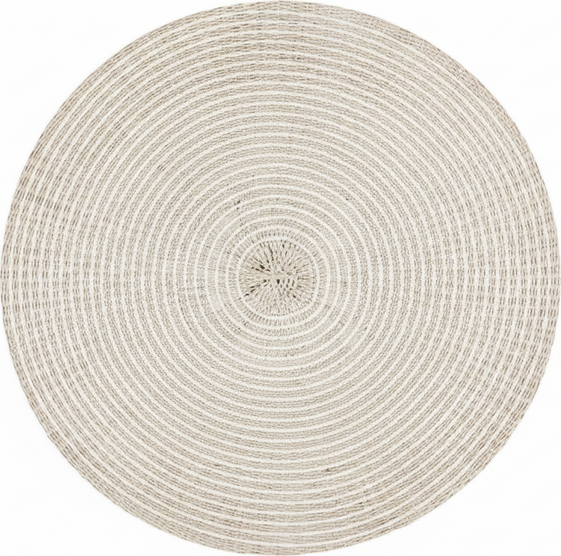 Minimalist vinyl rug in circular cream spiral - TenStickers