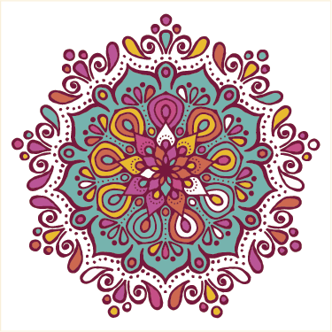 Kitchen vinyl rug in colorful tiled mandala - TenStickers